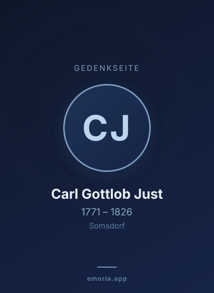 Gedenkportrait von Carl Gottlob Just