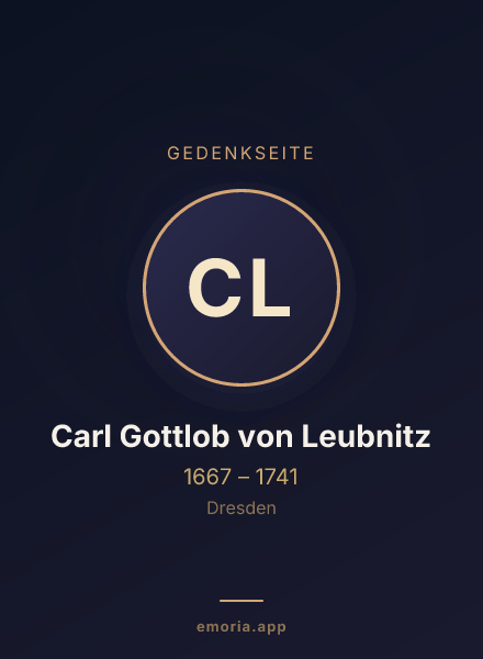 Gedenkportrait von Carl Gottlob von Leubnitz