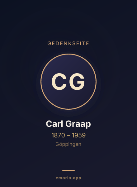 Gedenkportrait von Carl Graap