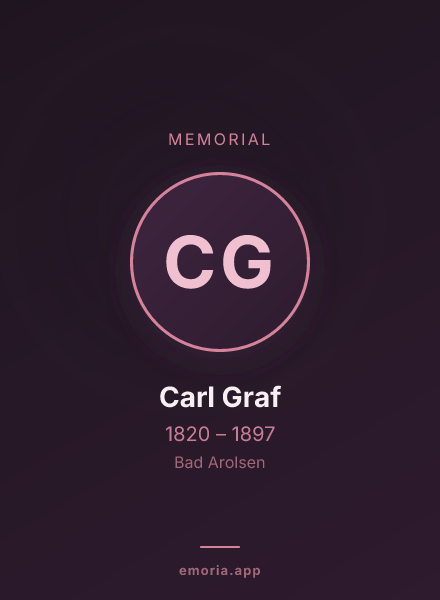 Memorial portrait of Carl Graf