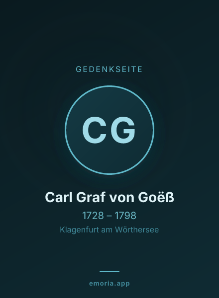 Gedenkportrait von Carl Graf von Goëß