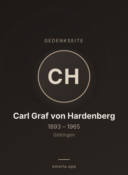 Gedenkportrait von Carl Graf von Hardenberg