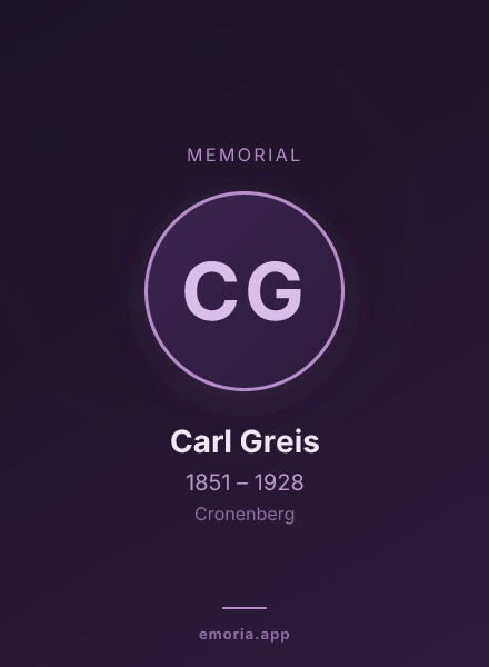 Memorial portrait of Carl Greis