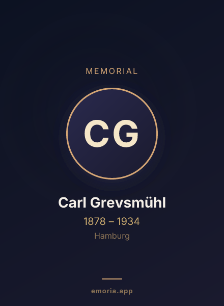 Memorial portrait of Carl Grevsmühl