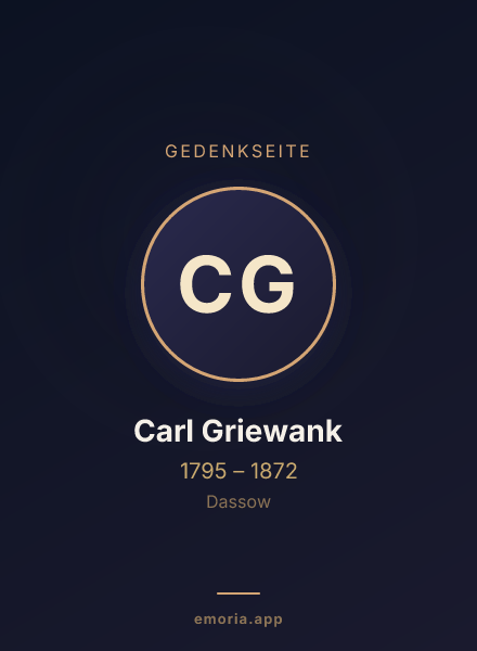 Gedenkportrait von Carl Griewank