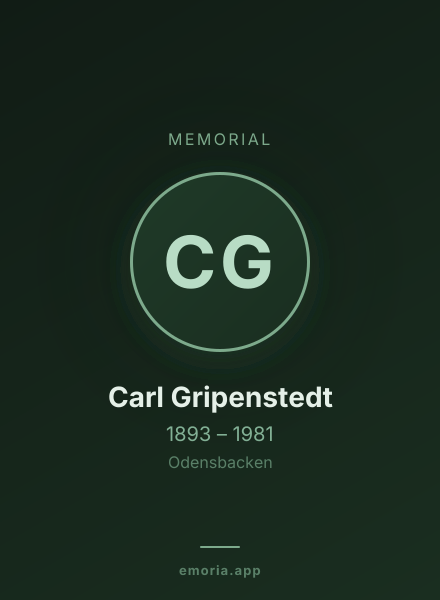 Memorial portrait of Carl Gripenstedt