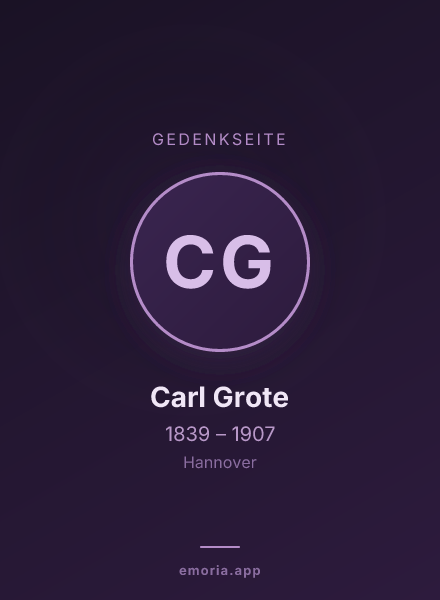 Gedenkportrait von Carl Grote