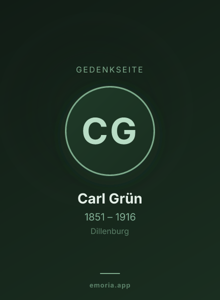 Gedenkportrait von Carl Grün