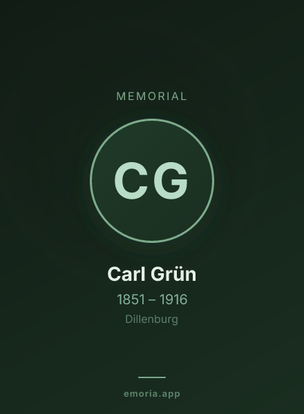 Memorial portrait of Carl Grün