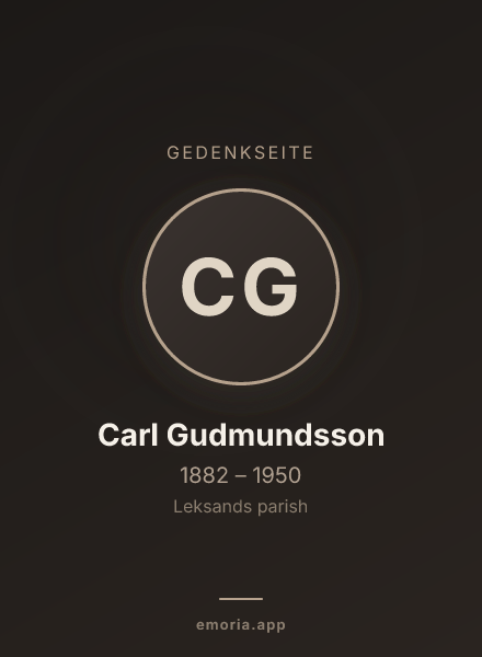 Gedenkportrait von Carl Gudmundsson