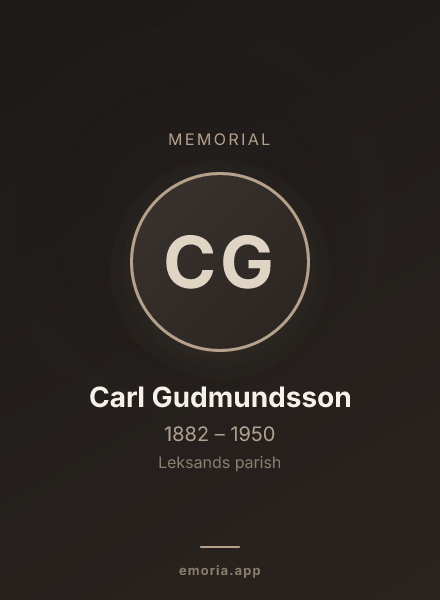 Memorial portrait of Carl Gudmundsson