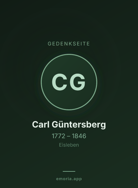 Gedenkportrait von Carl Güntersberg