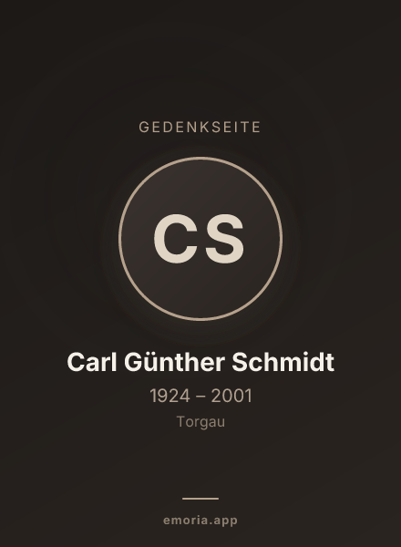 Gedenkportrait von Carl Günther Schmidt