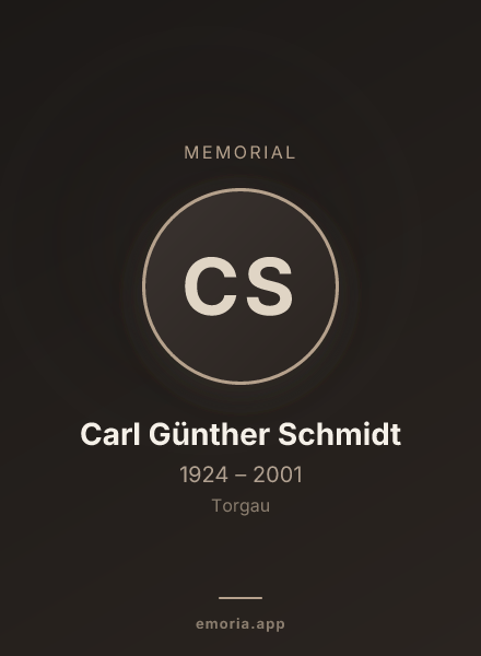 Memorial portrait of Carl Günther Schmidt