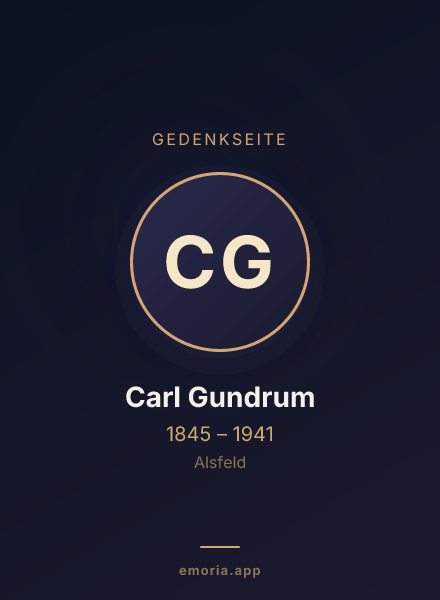 Gedenkportrait von Carl Gundrum