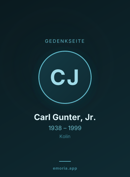Gedenkportrait von Carl Gunter, Jr.