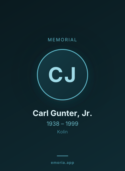 Memorial portrait of Carl Gunter, Jr.