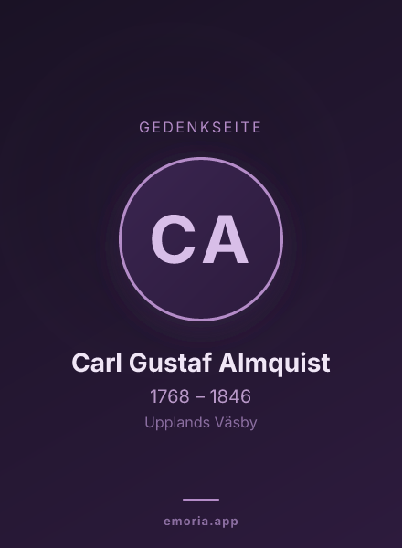 Gedenkportrait von Carl Gustaf Almquist