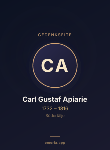 Gedenkportrait von Carl Gustaf Apiarie