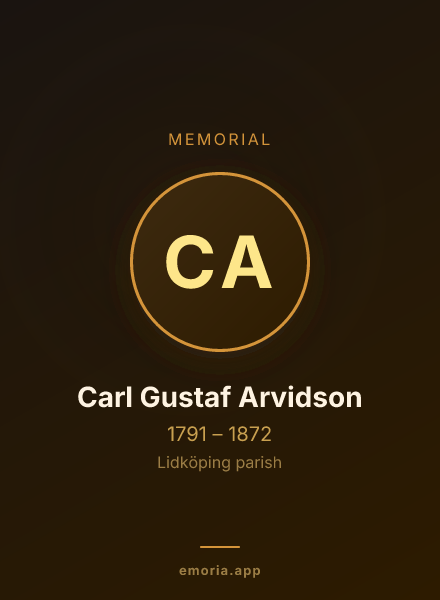 Memorial portrait of Carl Gustaf Arvidson