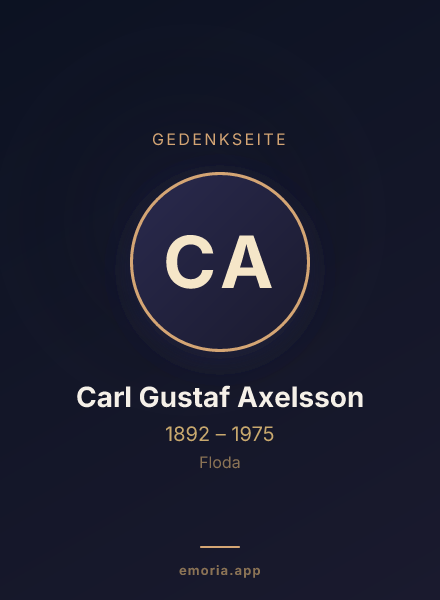 Gedenkportrait von Carl Gustaf Axelsson