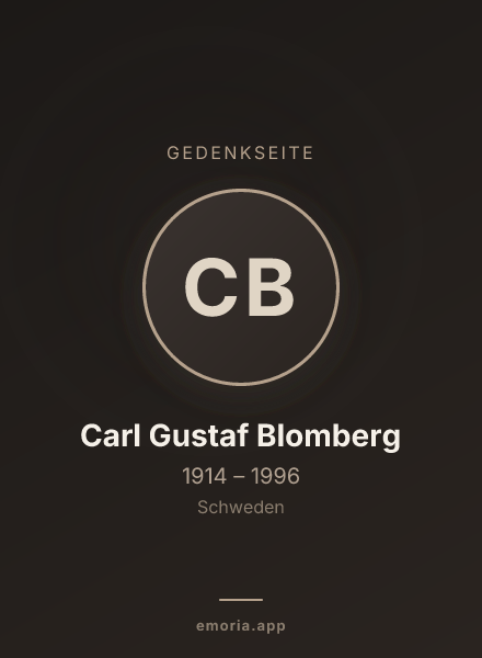 Gedenkportrait von Carl Gustaf Blomberg