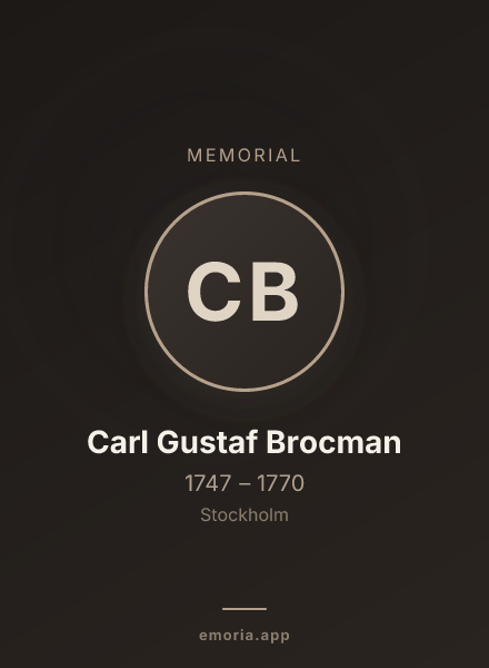 Memorial portrait of Carl Gustaf Brocman