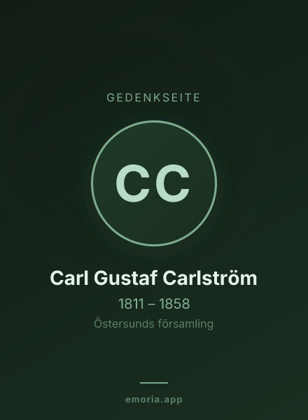 Gedenkportrait von Carl Gustaf Carlström