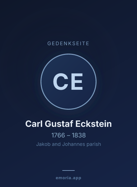 Gedenkportrait von Carl Gustaf Eckstein