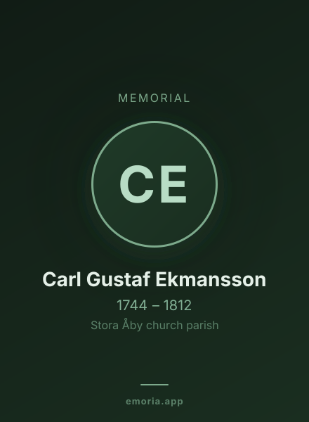 Memorial portrait of Carl Gustaf Ekmansson