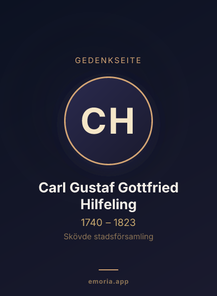 Gedenkportrait von Carl Gustaf Gottfried Hilfeling