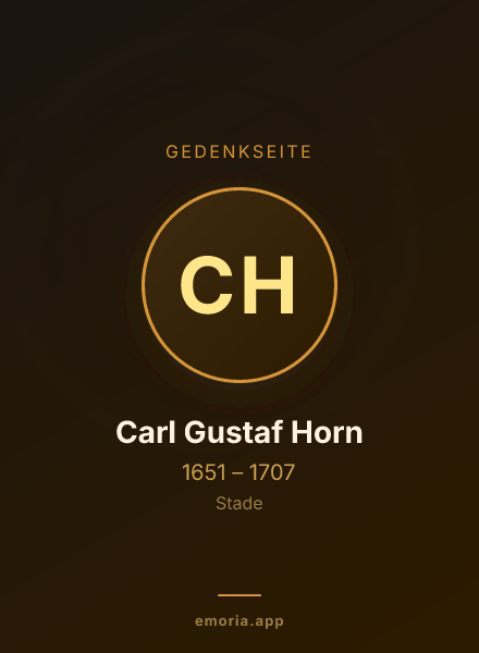 Gedenkportrait von Carl Gustaf Horn