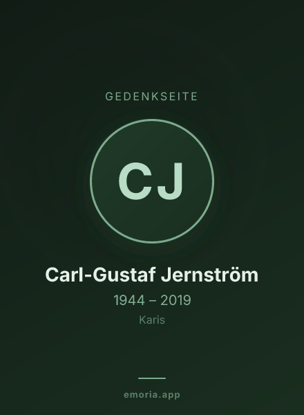 Gedenkportrait von Carl-Gustaf Jernström