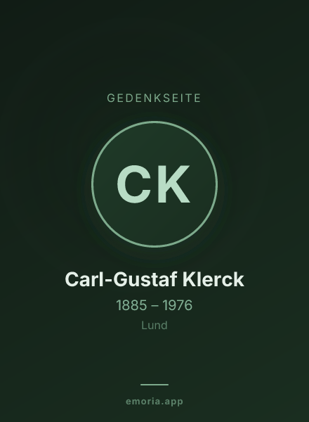 Gedenkportrait von Carl-Gustaf Klerck