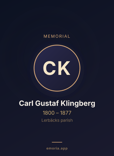 Memorial portrait of Carl Gustaf Klingberg