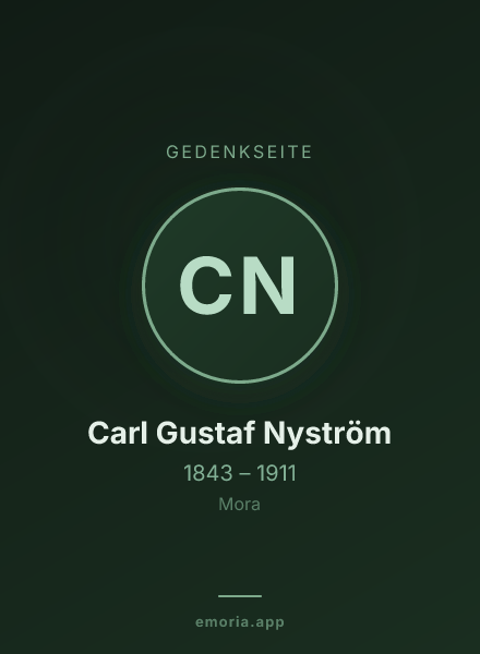 Gedenkportrait von Carl Gustaf Nyström