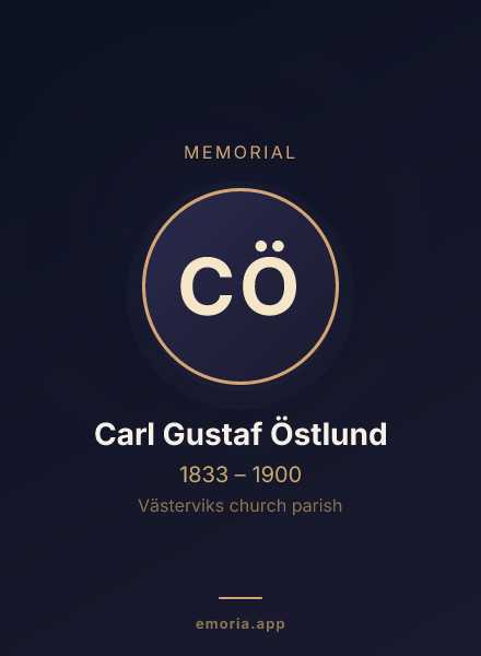 Memorial portrait of Carl Gustaf Östlund