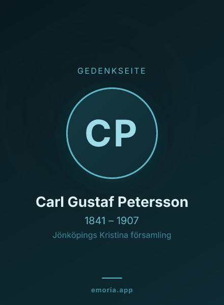 Gedenkportrait von Carl Gustaf Petersson