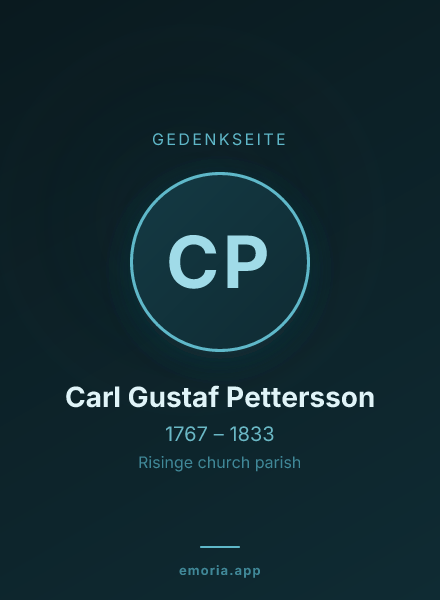 Gedenkportrait von Carl Gustaf Pettersson