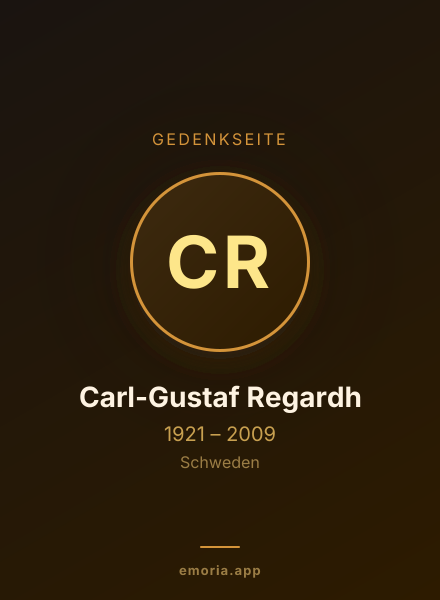 Gedenkportrait von Carl-Gustaf Regardh