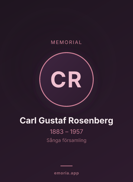 Memorial portrait of Carl Gustaf Rosenberg