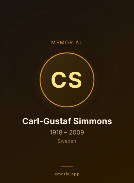 Memorial portrait of Carl-Gustaf Simmons