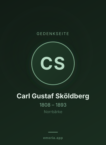 Gedenkportrait von Carl Gustaf Sköldberg