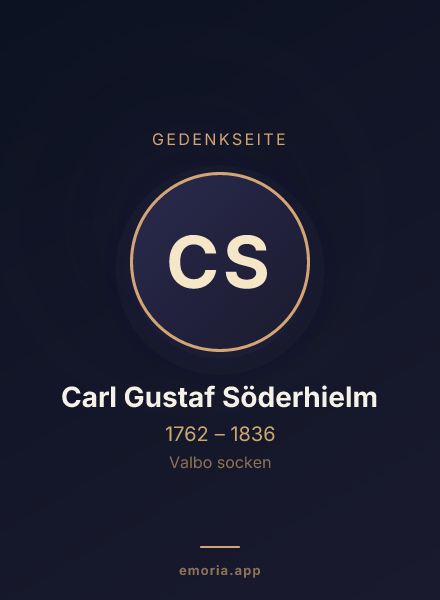 Gedenkportrait von Carl Gustaf Söderhielm