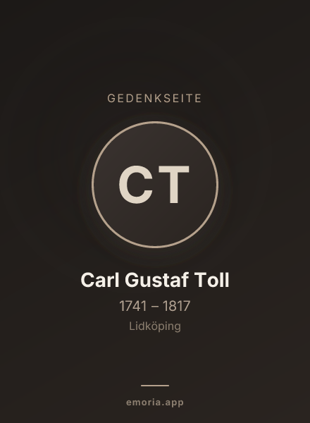 Gedenkportrait von Carl Gustaf Toll