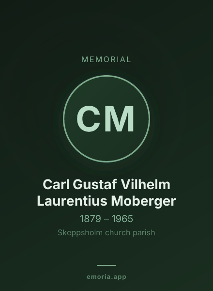 Memorial portrait of Carl Gustaf Vilhelm Laurentius Moberger