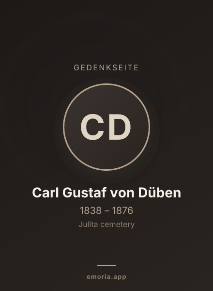 Gedenkportrait von Carl Gustaf von Düben