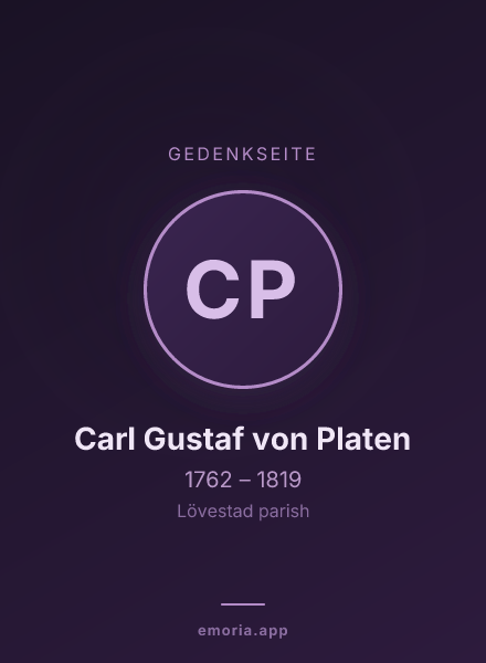 Gedenkportrait von Carl Gustaf von Platen