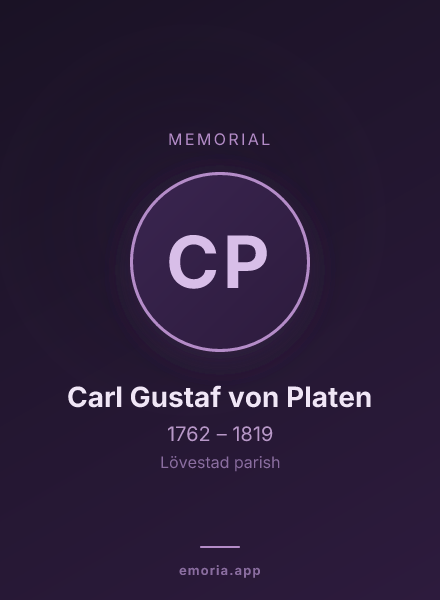 Memorial portrait of Carl Gustaf von Platen
