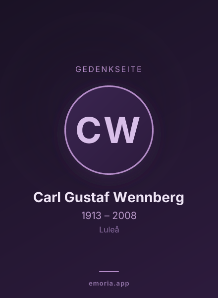 Gedenkportrait von Carl Gustaf Wennberg